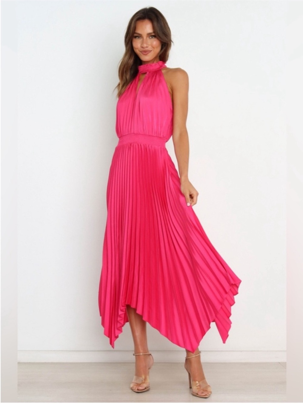 Petal & Pup Dominique Pleated Maxi Dress Size 8 Pink NWOT